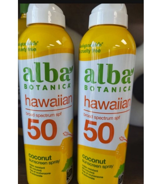 Alba Botanica SPF50 Hawaiian Coconut 8 fl oz Sunscreen Spray. 5000units. EXW Los Angeles